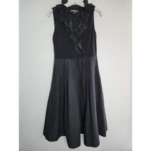 NWT Jessica Howard Evening Black A-Line Ruffle V-Neck Midi Dress size 6 - Picture 1 of 9